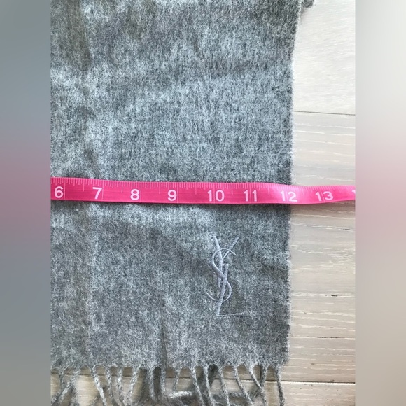 - YSL yves saint Laurent Grey Wool Scarf vintage - Picture 4 of 8
